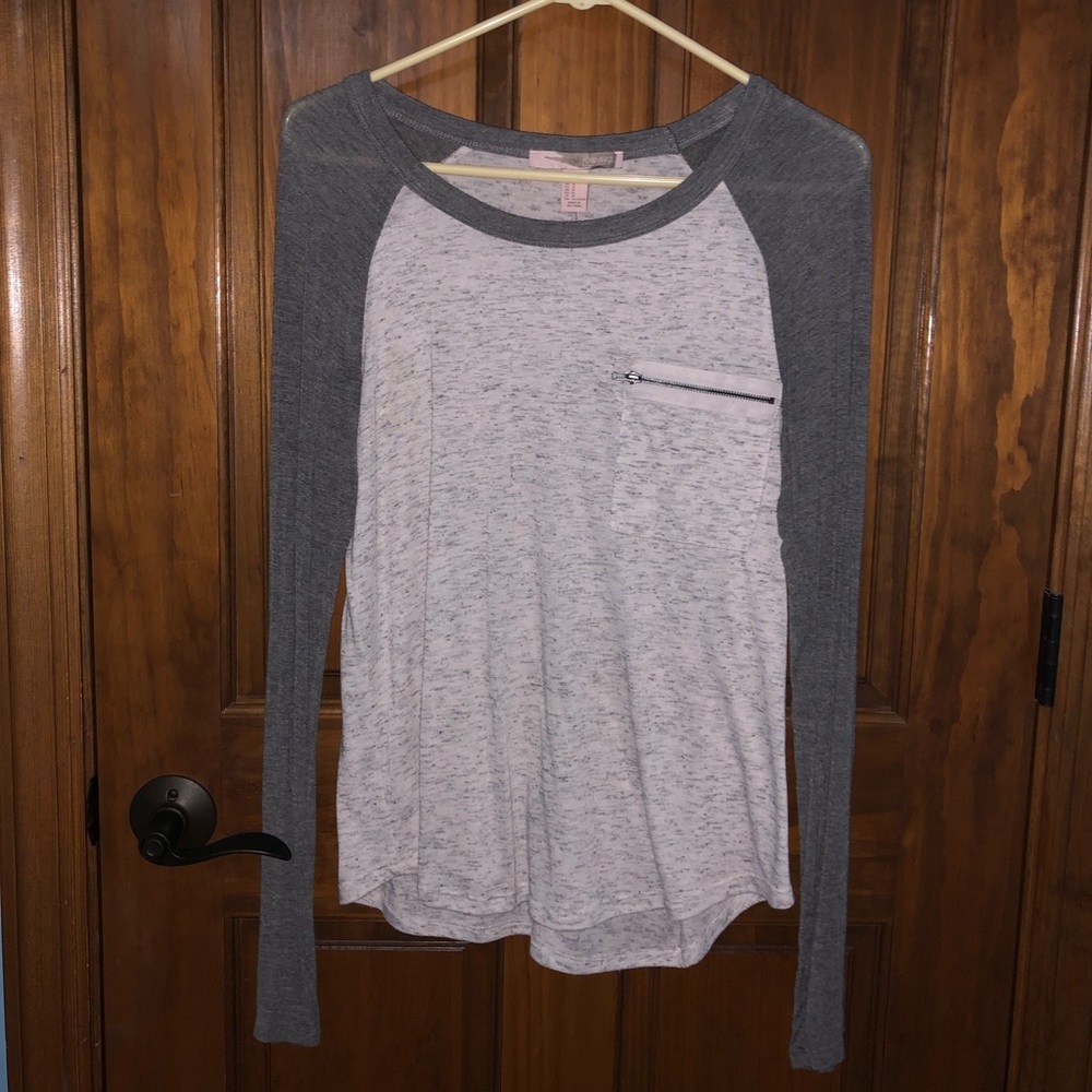 Forever 21 Long Sleeve Zip Pocket Tee